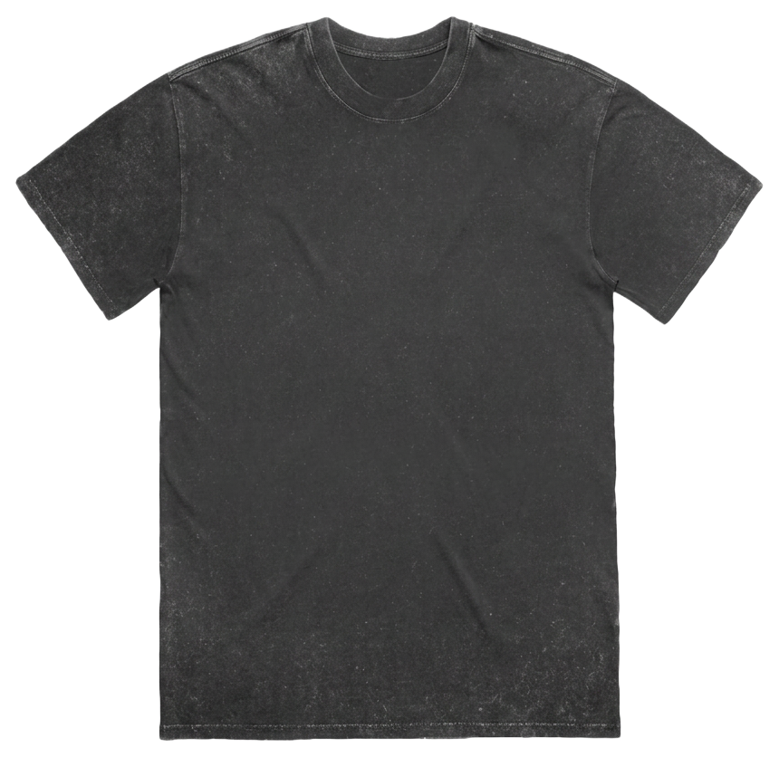 PRIMERO Stone Wash Heavyweight T Shirt — dark grey